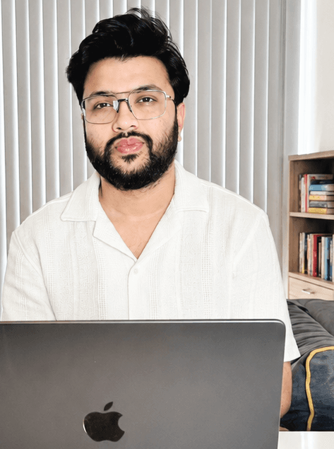 Sapnil Bhatnagar at his desk